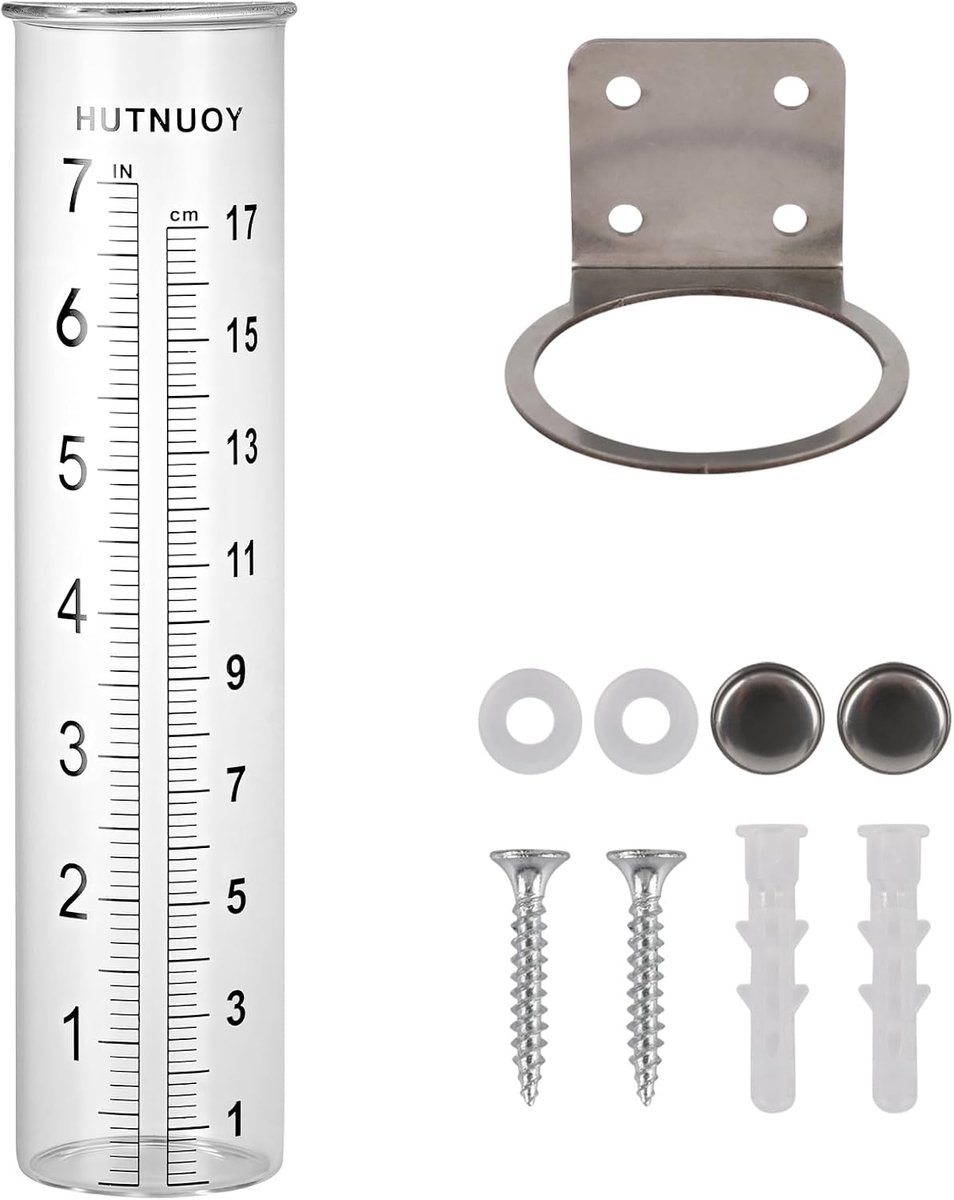 Regenmeter Buis - Glas Vervanging - Tuin Meten - Hitte Koude Bestendig - 7 Inch Capaciteit - Transparant