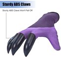 Paarse tuinhandschoen met vier sterke ABS klauwen, die niet loslaten.