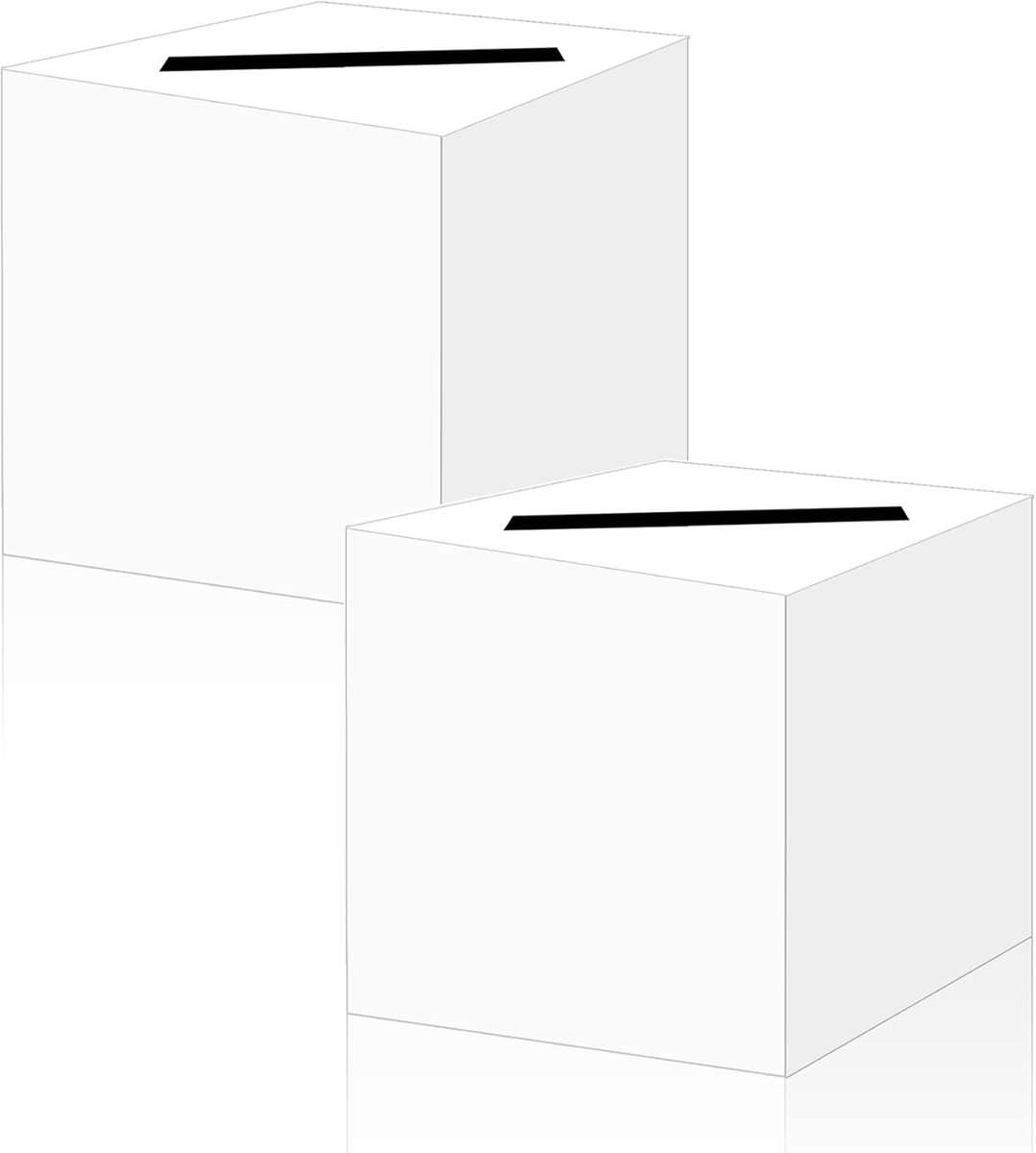 Kaart Doos - Geld Kaart Houder - Feest Decoratie - Maak Eigen Stijl - 20x20x20 cm - Wit