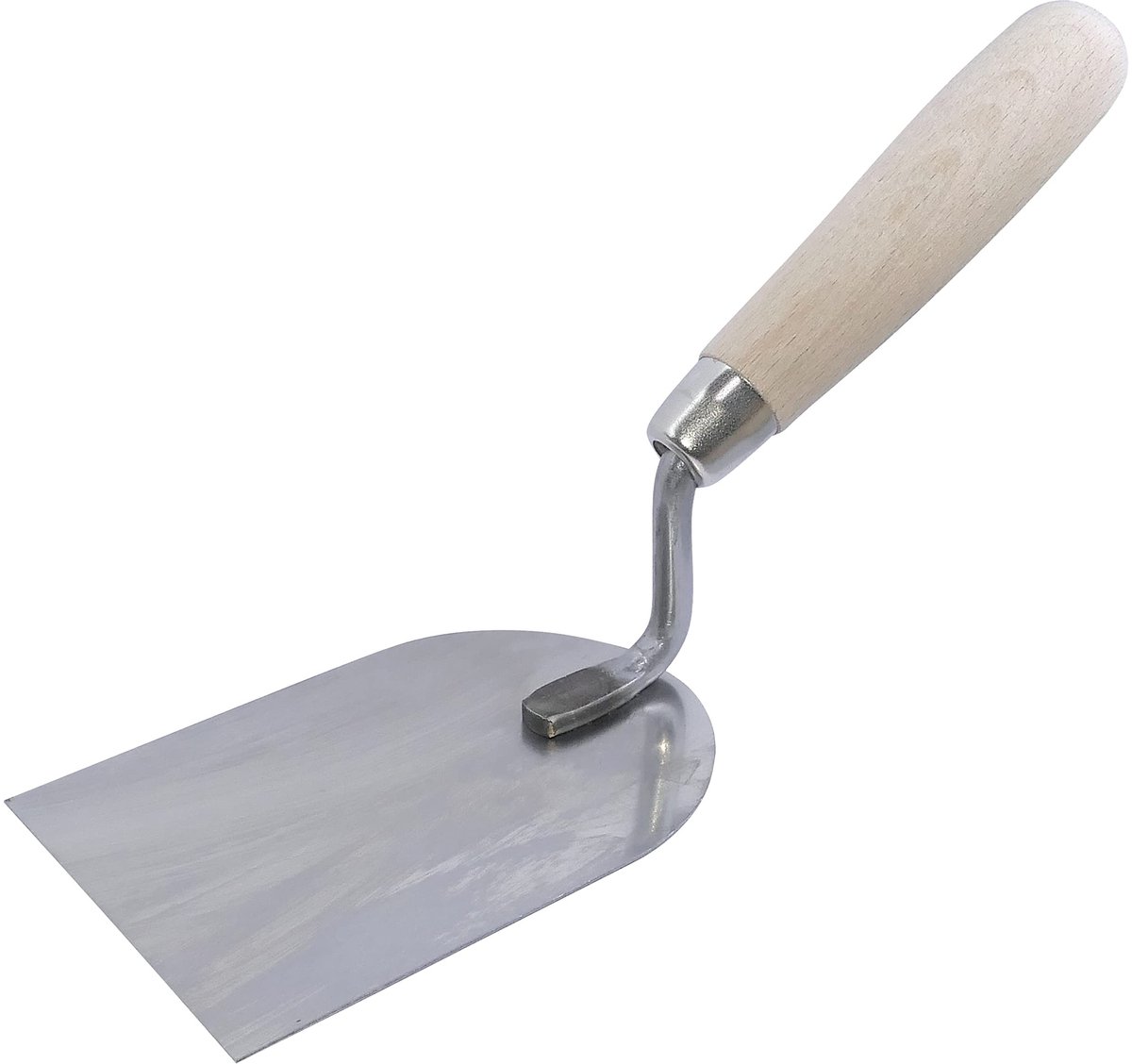 Dailygoods- Gipskelle 80 x 120 mm - Stuctroffel - Metselaarspaan - Roestvrij Staal - Houten Handgreep - Vierkante Punt - Troffel