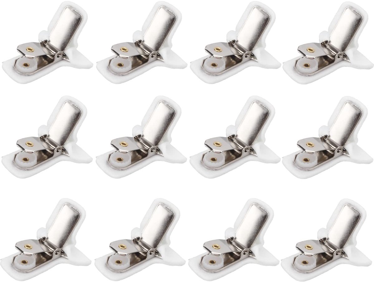 Dailygoods - Gewatteerde Troosterclips - Dekbedclips voor Dekenbevestiging - Witte Clips - Voorkomt Verschuiven - Ideaal voor Beddengoed - 12 Stuks
