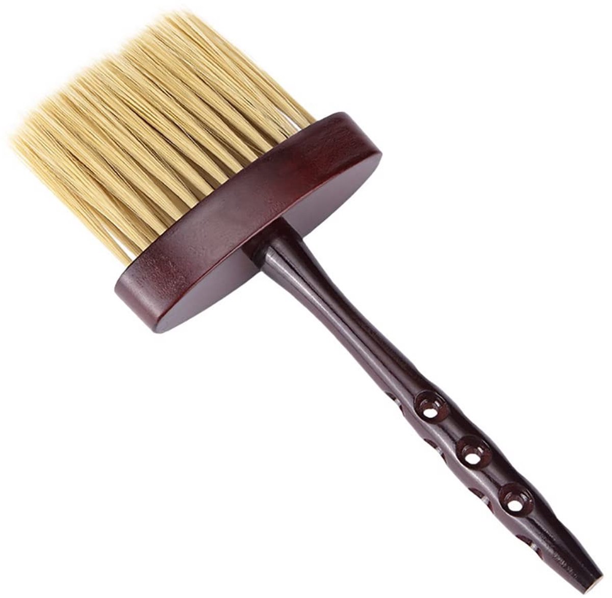 Dailygoods- Stofborstel Zachte Vezelwol - Nek Duster - Houten Handvat - Haarborstel - Reinigingsborstel - 24,8 cm lengte - Haarduster