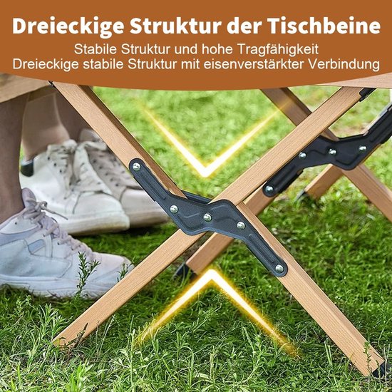 House Of Atelier - Kunstof campingtafel - Campingtafel - Klaptafel - Inklapbare Tafel - Outdoor Tafel - 60x60 cm - Lichtgewicht — afbeelding 4