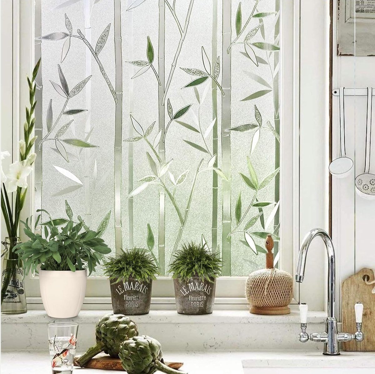 Raamfolie Bamboe - Decoratief Glasfolie - Privacy Creëren - Statisch Hechtend - 70 x 300 c