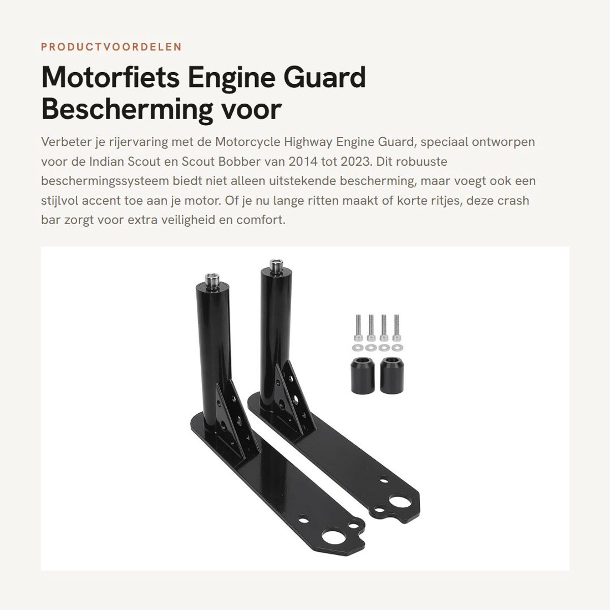 Dailygoods- Engine Guard Hoogwaardige Bescherming - Crash Bar - Voetsteunen - Vervanging - Geschikt voor Indian Scout/Bobber - Stijlvol en Duurzaam - Crashbar