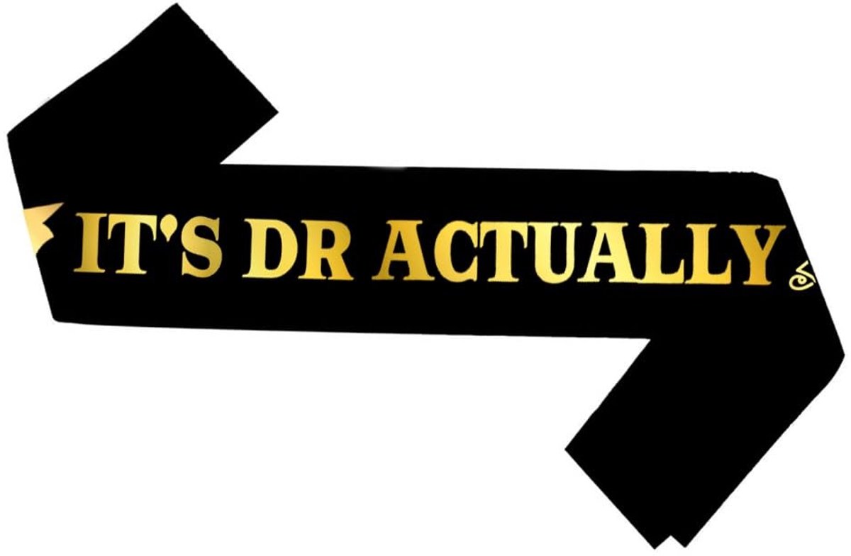 Dailygoods- Sjerp "It's Dr Actually" - Satijnen Sjerp - Afstudeerfeest Decoraties - Doctoraat Sjerp - Geschikte Maat 83 cm - Duurzaam Materiaal - Afstudeersjerp
