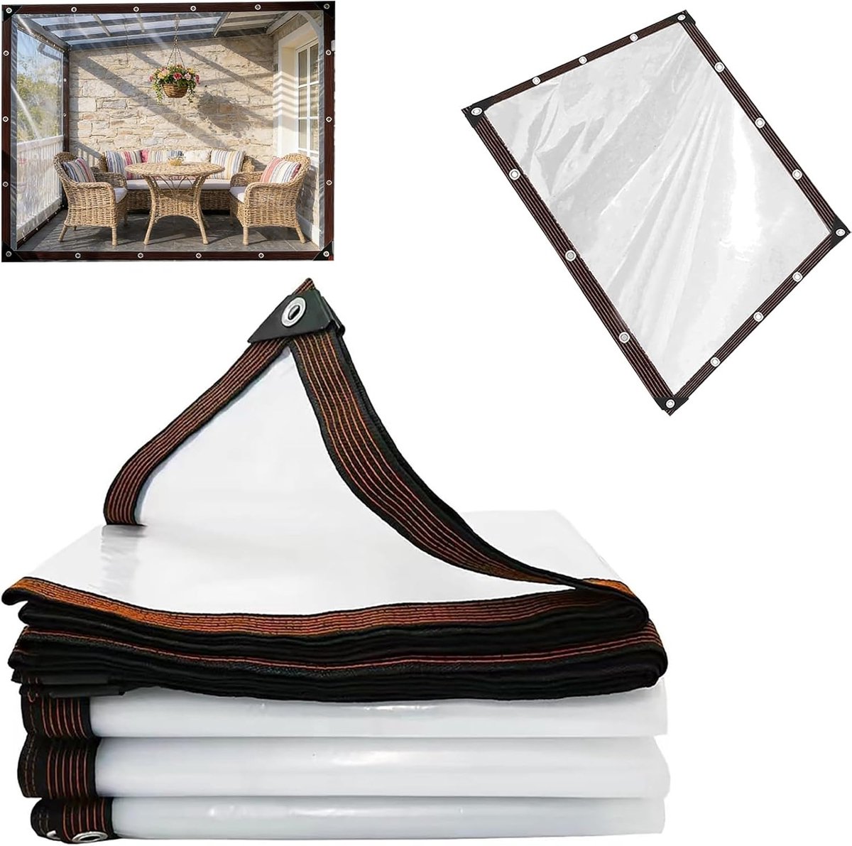 Waterdicht Zeildoek - Transparant Vinyl - Buitenbescherming - Hoge Treksterkte - 1 x 6 m - Helder