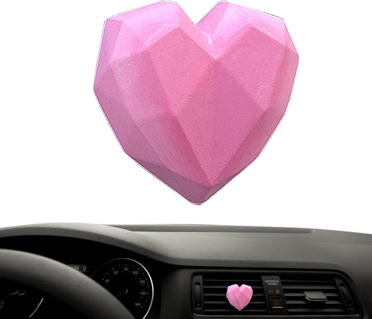 Auto Luchtverfrisser - Ventilatie Clip - Frisse Geur - Leeuw Hart Design - 8 x 5 x 5 cm - Champagne