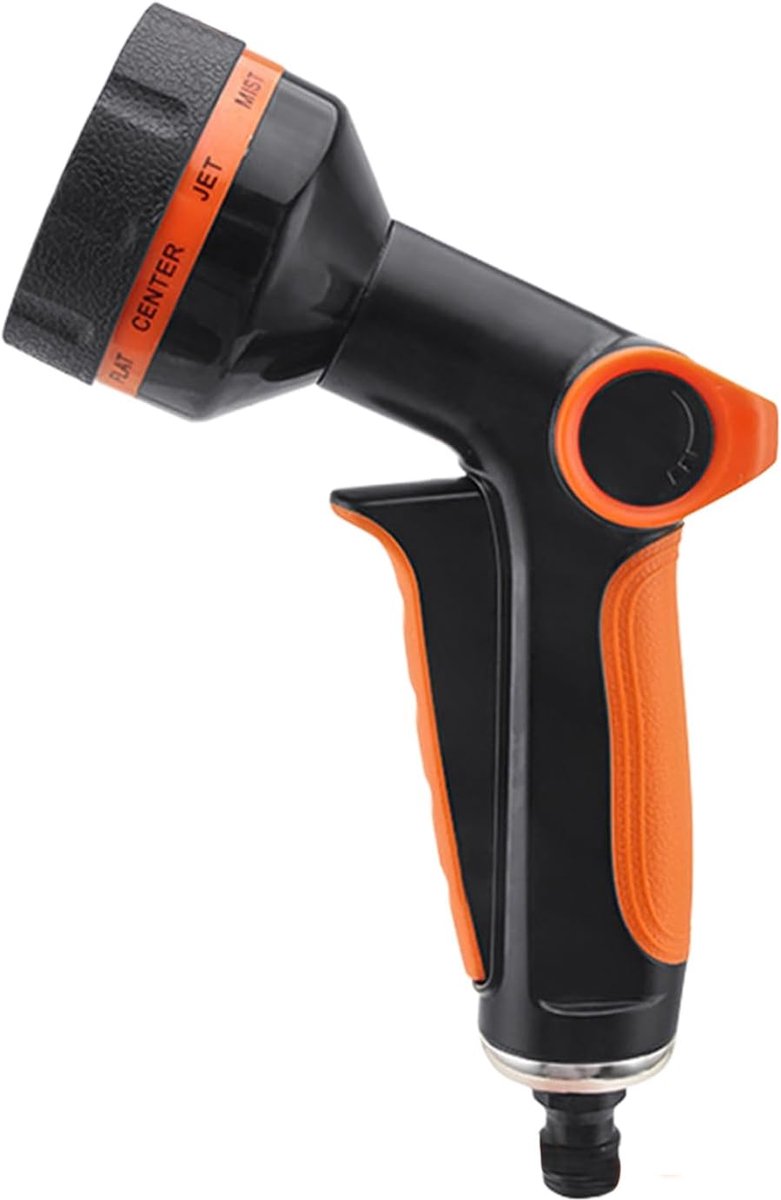 Autowasmondstuk - Tuinslang sproeier - Buiten reinigen - Vijf sproeistanden - 25 cm - Zwart