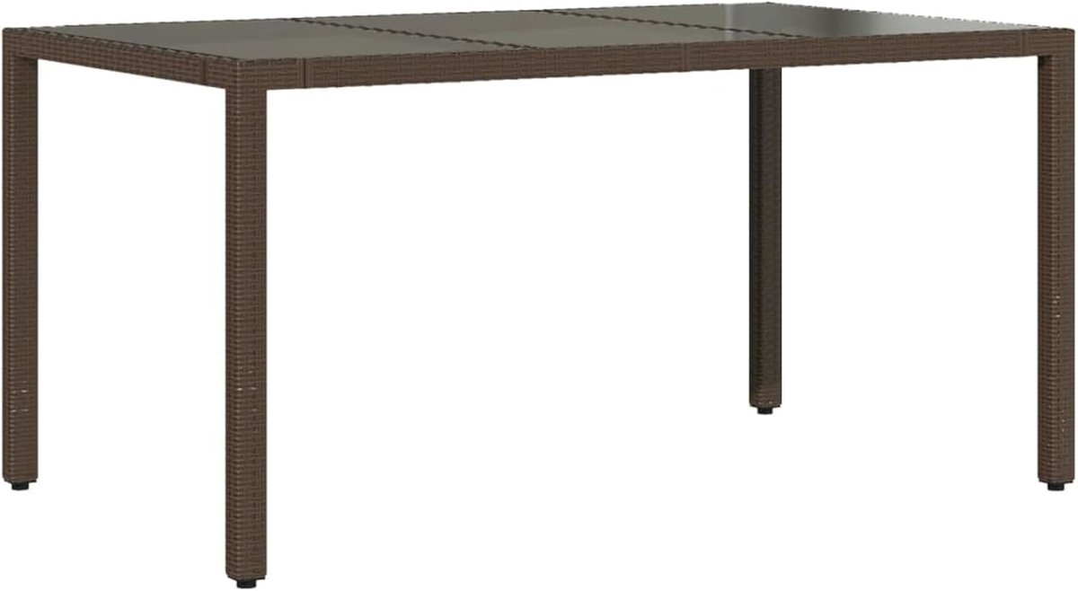 Tuin Eettafel - Terrastafel Balkontafel - Buiten Dineren - Stabiel Stalen Frame - 150 x 90 cm - Bruin