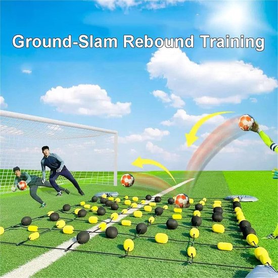 Voetbal Trainer - Keeper Oefenmateriaal - Reflex Training - Variabele Bal Afkaatsing - 2x1.6m - Zwart — afbeelding 4