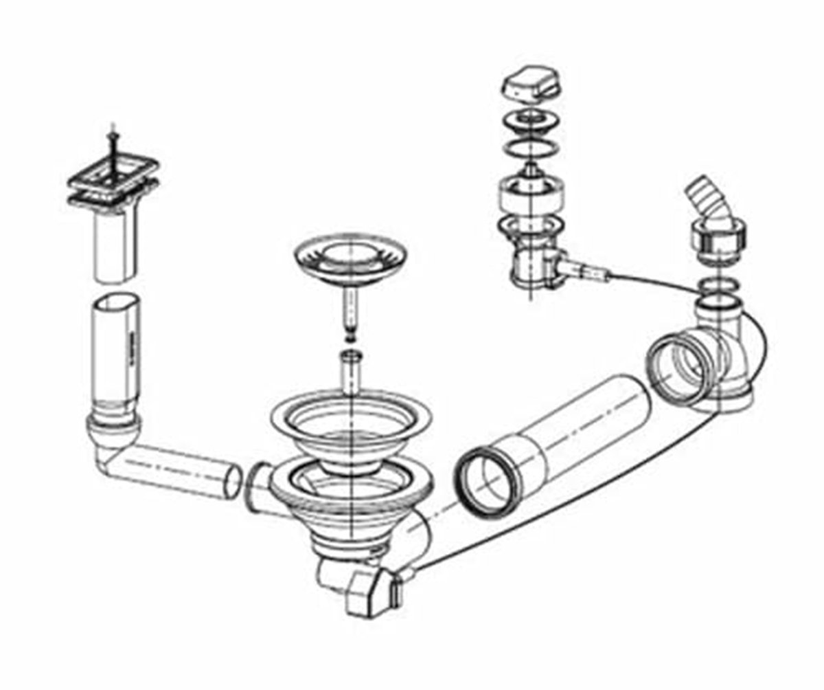 Afvoer en overloop - Spoelbak onderdeel - Keukenonderhoud - Excenterventiel - 3 1/2 inch - Geborsteld