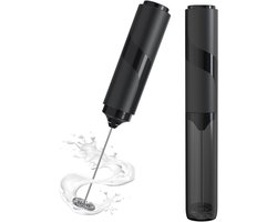 Melkopschuimer elektrisch - Drankmixer staaf - Dranken bereiden - Draagbaar met deksel - 6 watt - Zwart