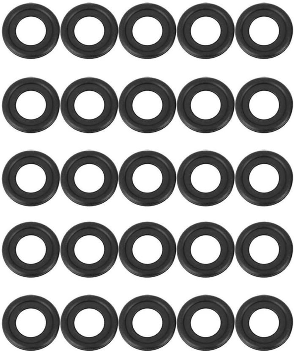 Dailygoods- Afvoerplug Zwart - Rubber - M12 - 25 Stuks - Onderdeel
