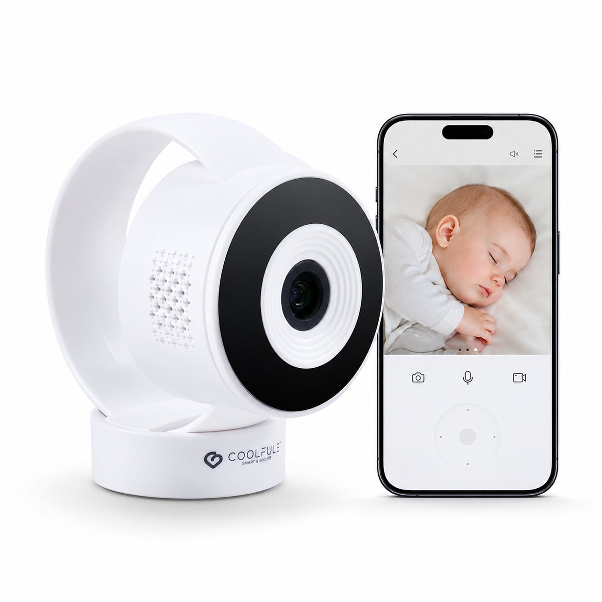 Babyfoon met Camera en App – Wifi Babyfoon - 2K HD, Draaibaar, Nachtzicht en Bewegingsdetectie – Tweeweg Audio