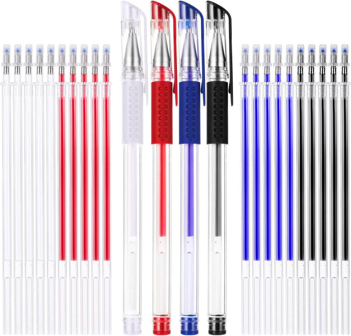 Heat Erasable Pennen voor Stof, 4 Pen Lichamen met 20 Navullingen in 4 Kleuren, Ideaal voor Naaiwerk en Creatieve Projecten, Stofmarkeerders en Naaibenodigdheden