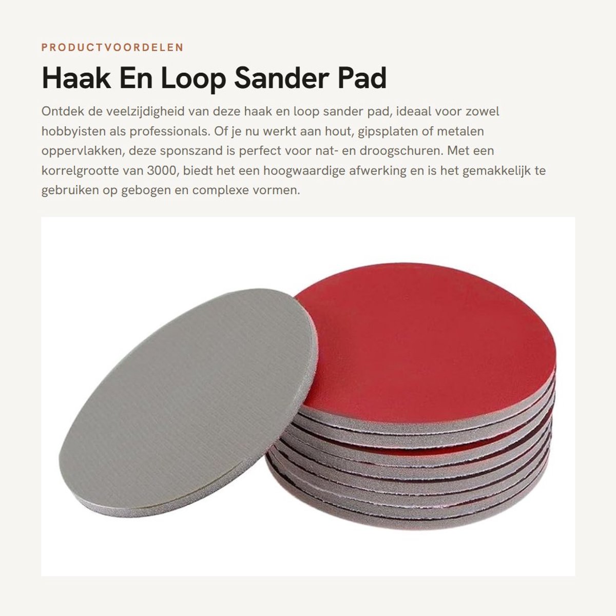 Dailygoods- Sander Pad 5 Inch - Sponszand - Schuren/Polijsten - Korund 3000 Grit - Set van 9 Stuks - Lichtgewicht/Flexibel - Schuurpad