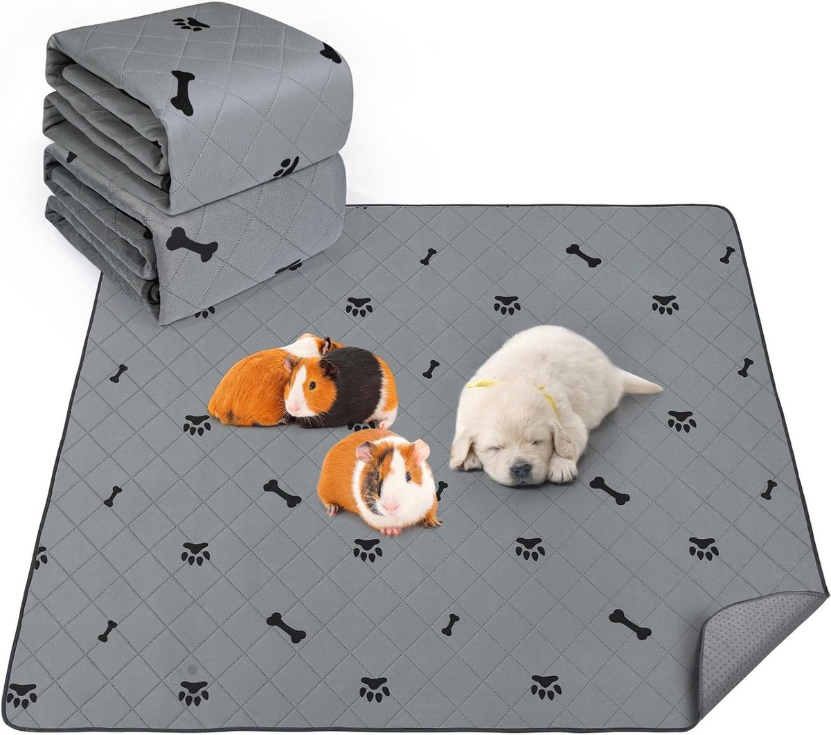 Set van 2 Absorberende Pipi Pads voor Cavia's en Konijnen, Wasbaar en Herbruikbaar voor Hamsters en Honden, Perfect voor Dierenverzorging en Training
