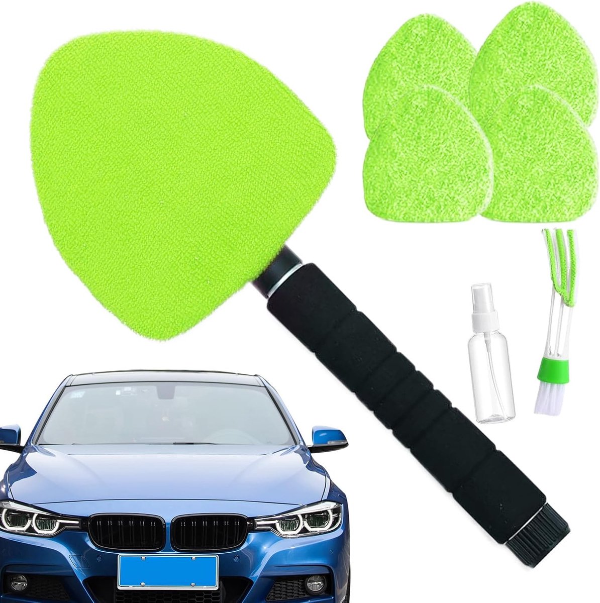 Ruiten Schoonmaker - Auto Glas Tool - Voertuig Reinigen - 180 Graden Draaikop - 41-57 cm Uitschuifbaar - Groen