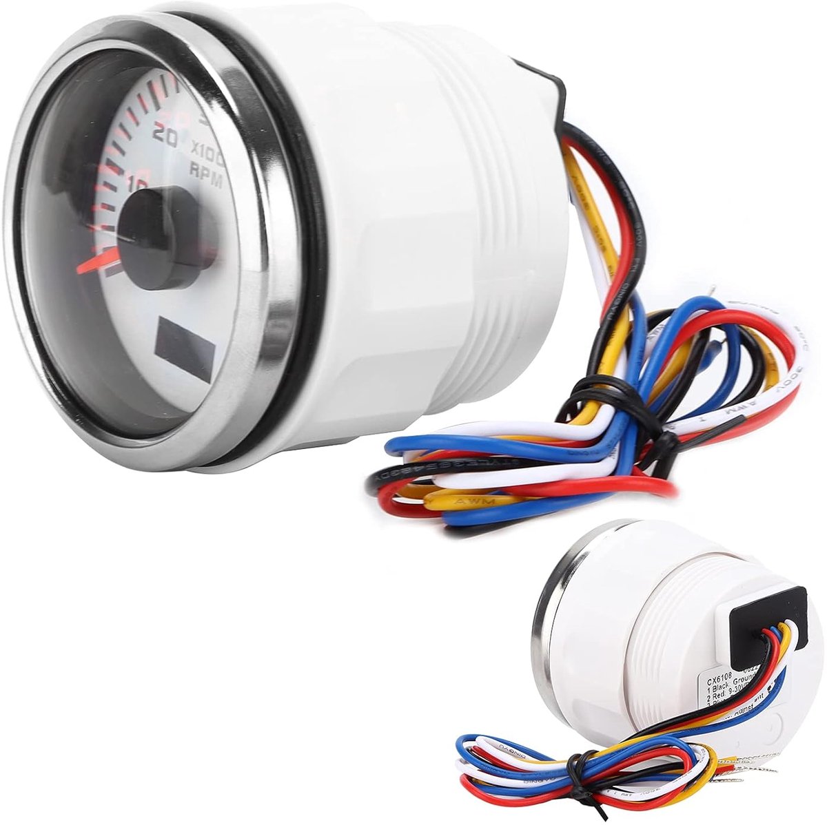 Toerenteller Meter - Toerentalmeter Wijzer - Motor Diagnose - Stappenmotor Precisie - 52 mm - Zwart