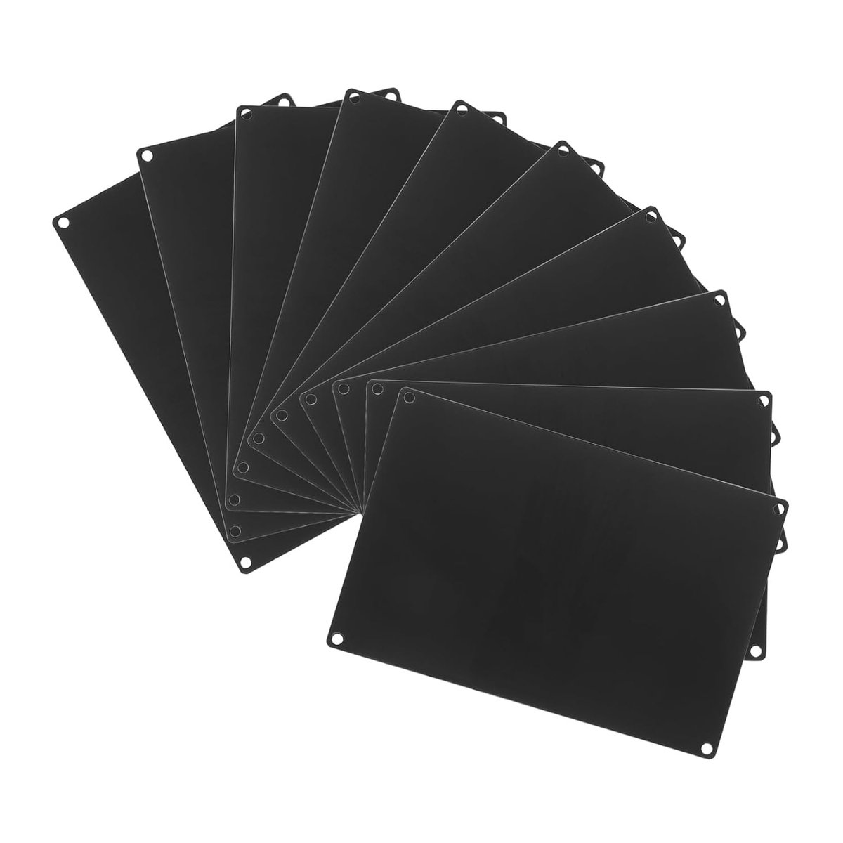 Aluminium Gravureplaten - Naamplaatjes Metaal - Machines Markeren - Met Gaten - 10 Stuks - Zwart