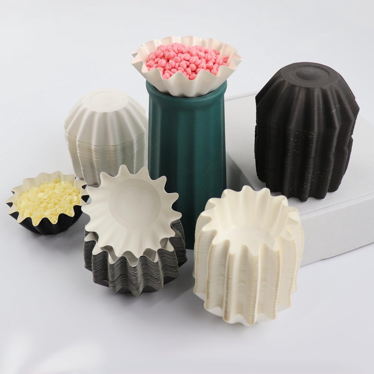 Dailygoods - TooGet 200 Stuks Wax Melt Liners Herbruikbare Wax Melt Warmer Liners Kaars Smelt Papier Cup Liner voor Waxen Melters Brand, Geurkaarsen, Kaarsenwarmers, Elektrische Waxing Warmers