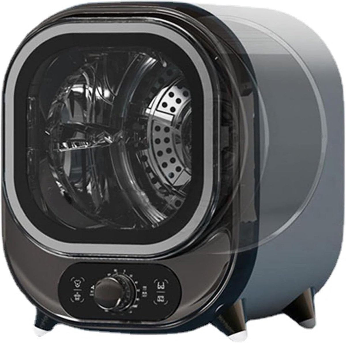 Compacte Wasdroger Mini Dryer Kleding Drogen Dubbele Temperatuur 0.8 kg Zilver