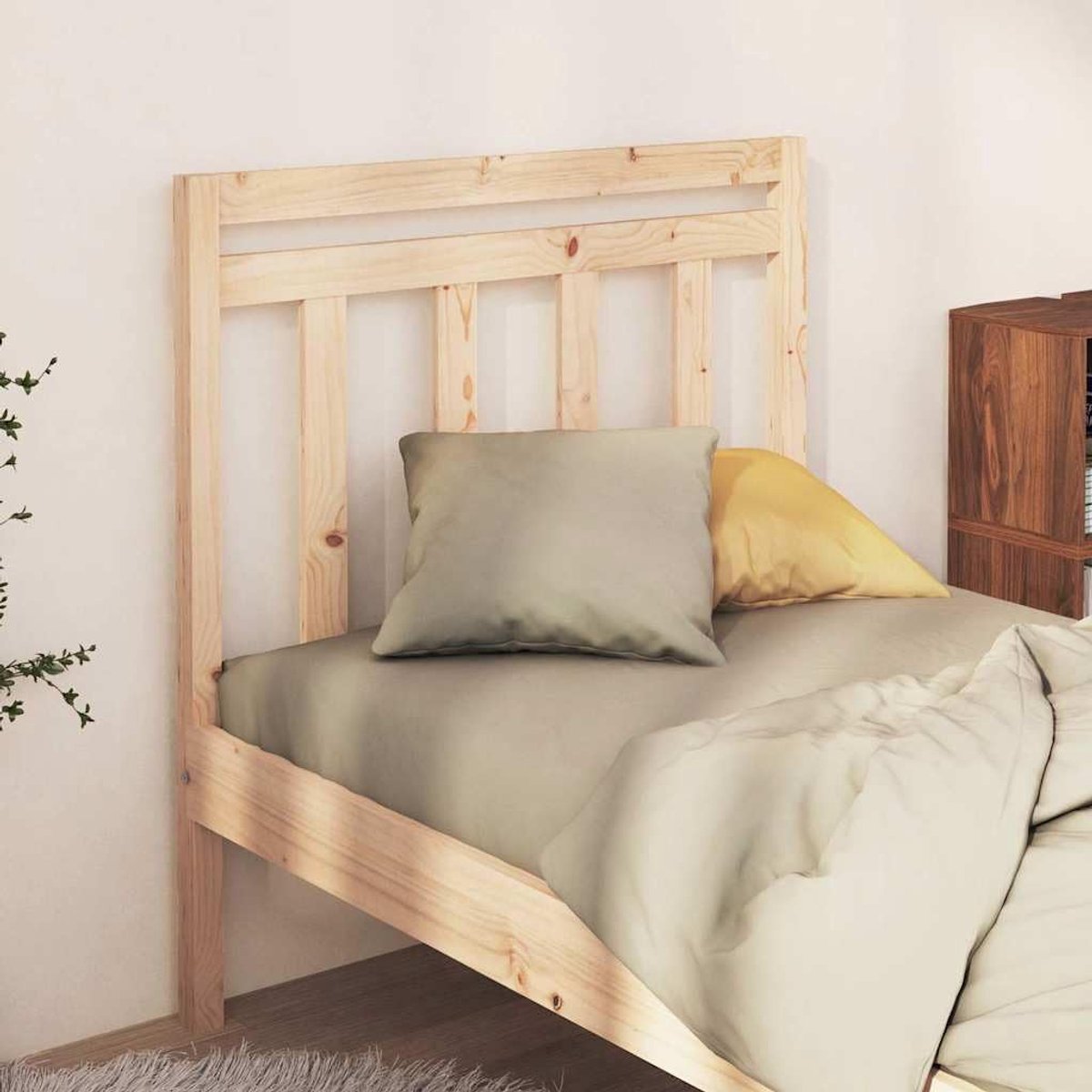 Houten Hoofdbord - Houten Paneel - Slaapkamer Decoratie - Massief Grenenhout - 95 x 100 cm - Brons
