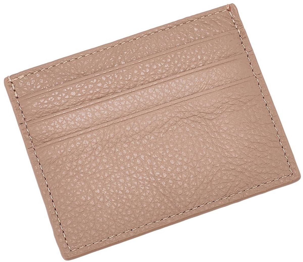 Dailygoods - Dunne portemonnee van echt leer met RFID-bescherming voor creditcards Dunne portemonnee met voorvak voor dames en heren 6 sleuven en 1 zak (bruin)