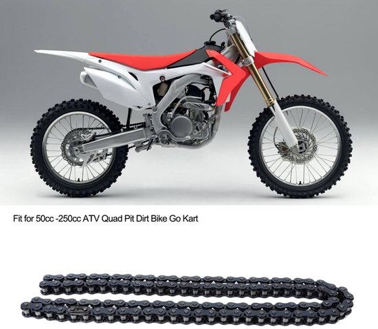 Dailygoods- Aandrijfketting 108 Links - Zware Ketting - Vervanging voor ATV/Quad - Motorfiets/Kart - Hoge Nauwkeurigheid - Directe Vervanging van Dailygoods — afbeelding 3