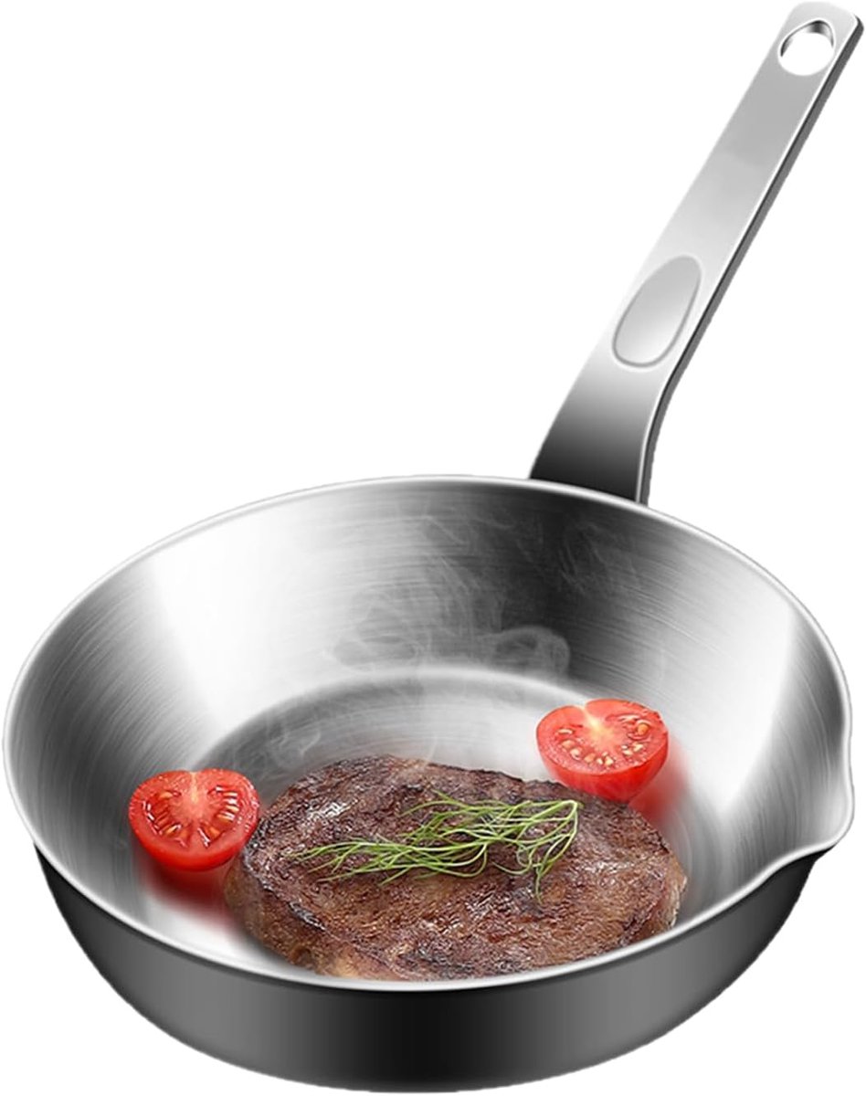 Kleine eierpan Omeletpan Koekenpan Ontbijt Koken Antiaanbaklaag Compact formaat Zilver