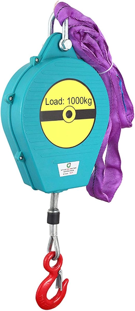 Intrekbaar Gereedschapskoord - Valbeveiliging Lading - Veilig Tillen - Dubbel Remmechanisme - 1000 kg Draagvermogen - Zwart