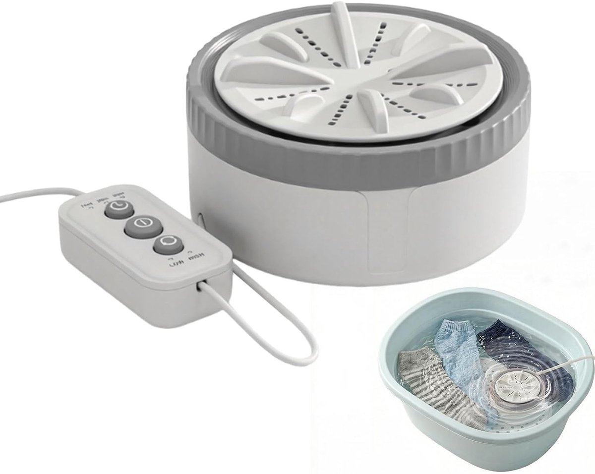 Draagbare Mini Wasmachine Kleine Wasautomaat Delicate Stoffen Wassen Energiezuinig Ontwerp Compact Formaat Grijs