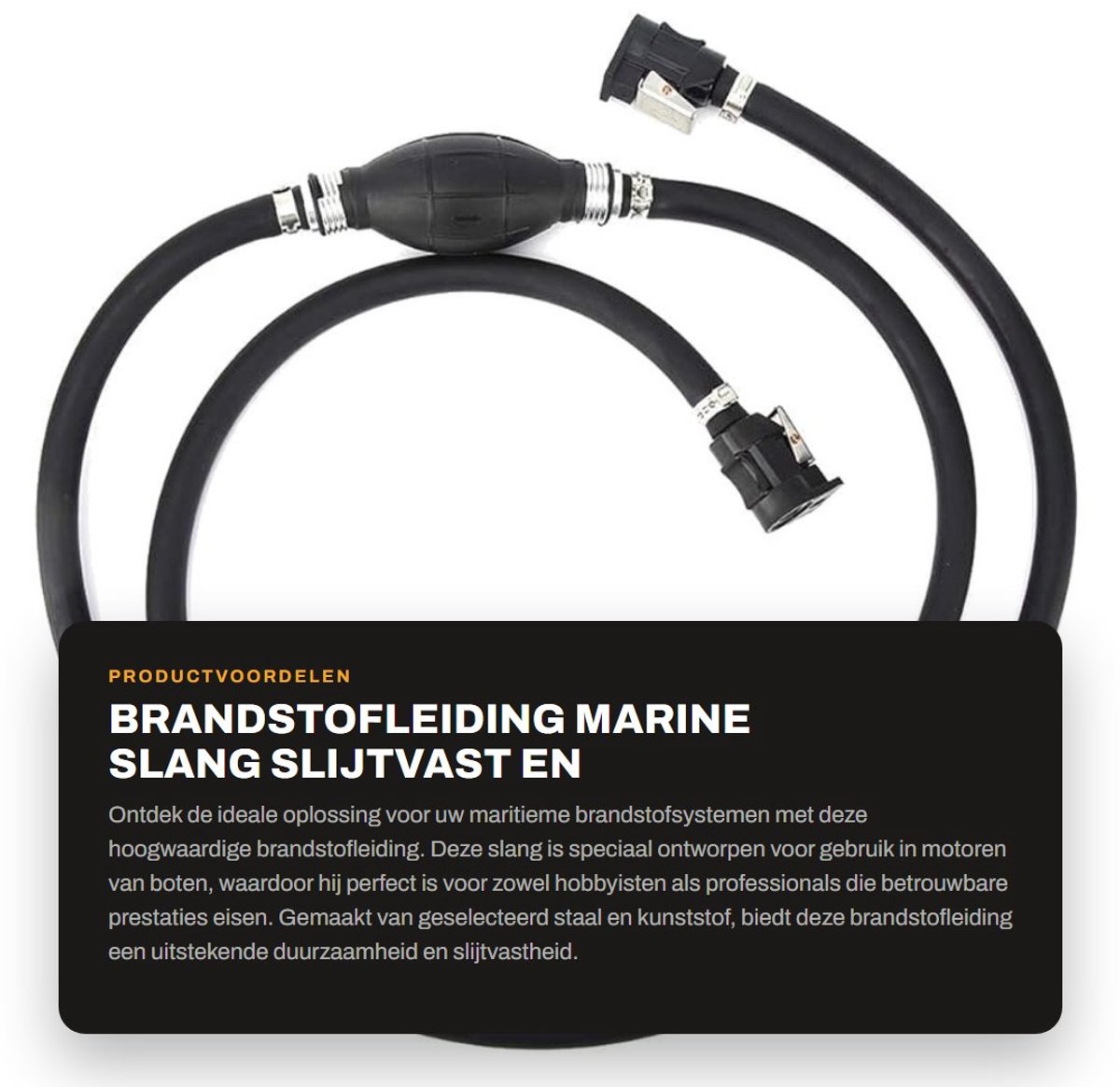 Dailygoods- Brandstofleiding Hoogwaardig - Brandstofslang 3/8 inch - Brandstofslang Set - Marine Slang - Slijtvast - Zwart, 7 voet