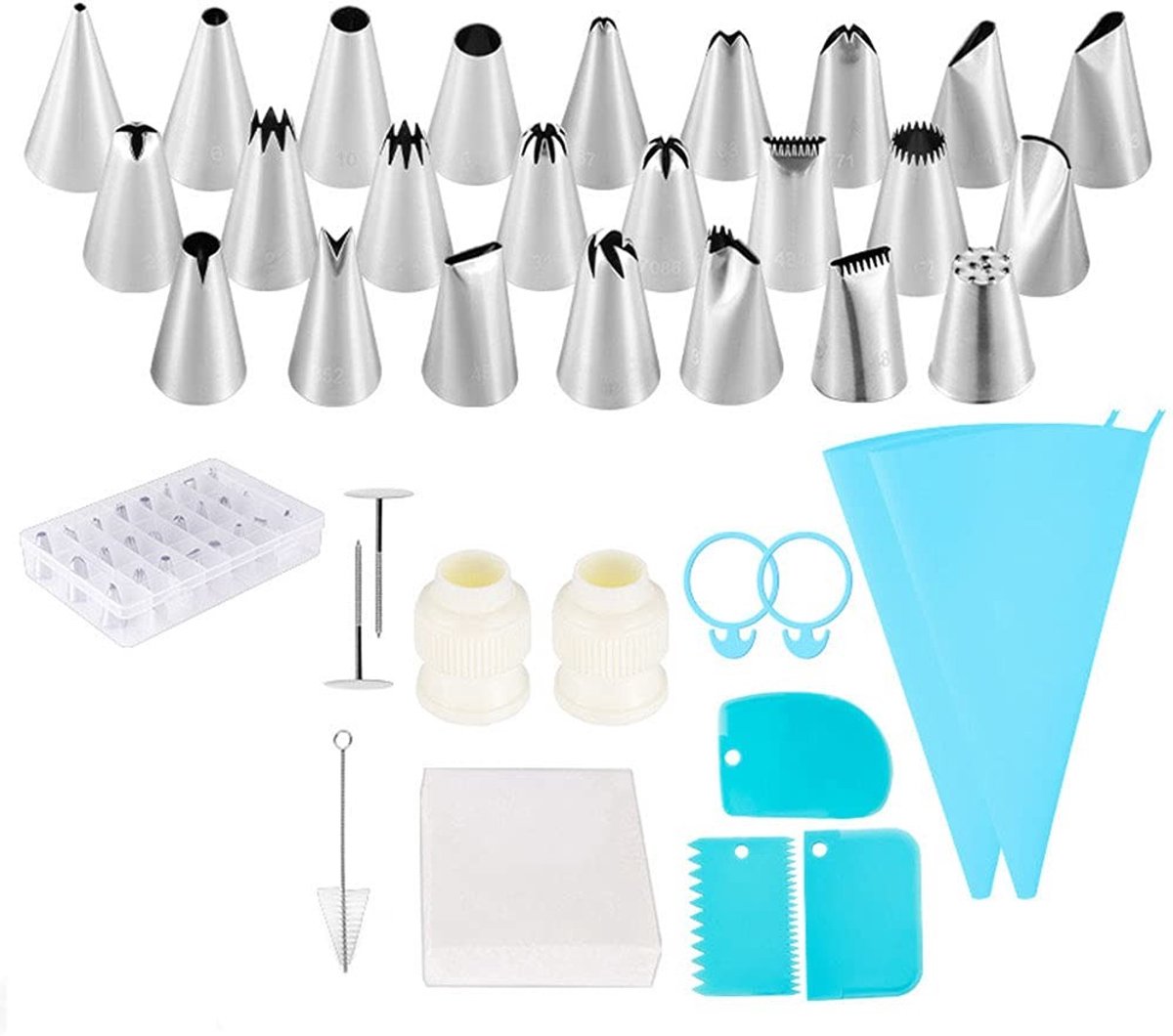 Dailygoods- Taartdecoratie Set 137 Stuks - Taarttopper - Suikerdecoratie - IJsfontein - Taartdecoratie Voetbal - Duurzaam roestvrij staal - Bakset