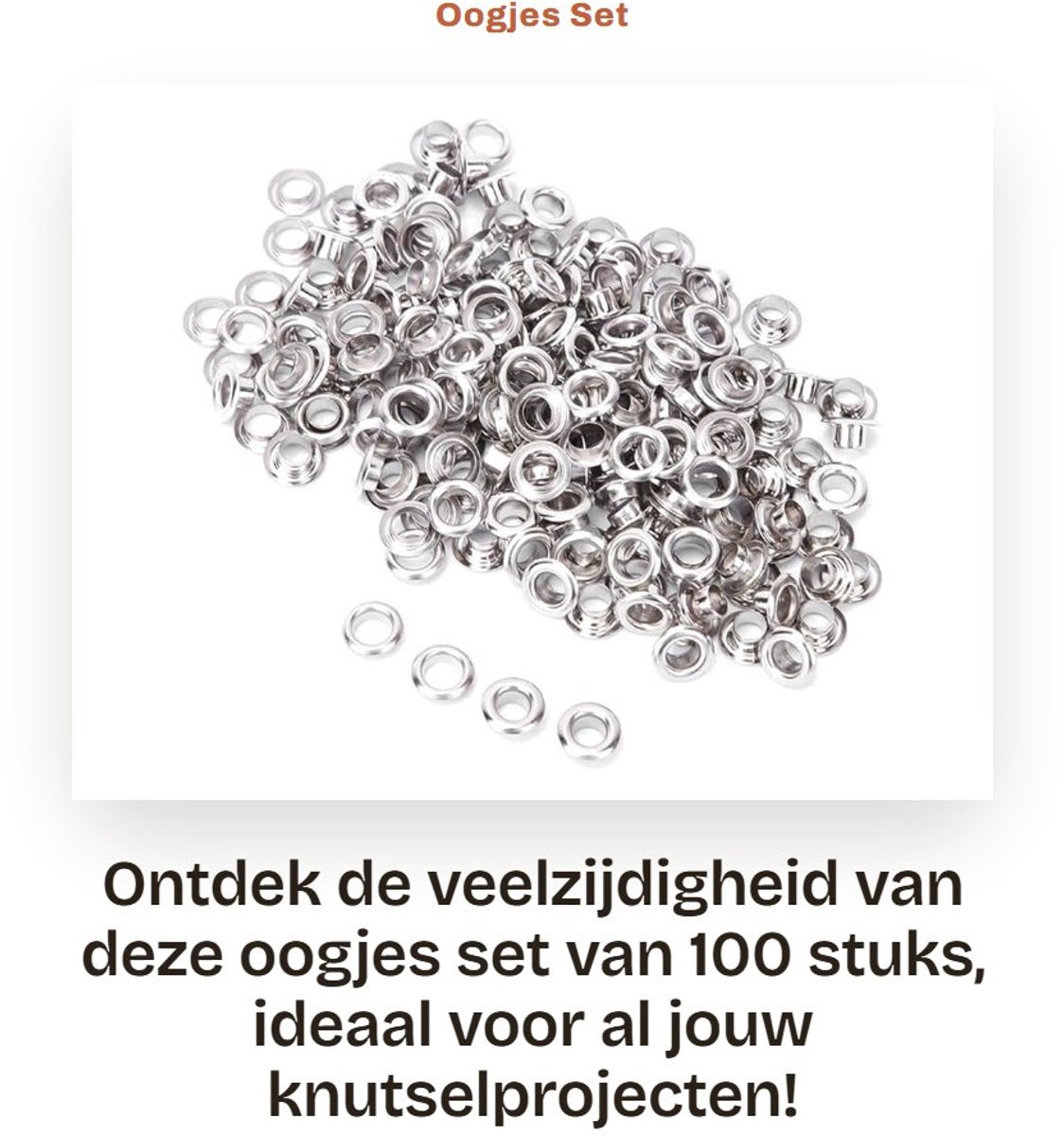 Dailygoods- Oogjes Set 100 Stuks - Dubbelzijdige Oogjes 5mm - Inclusief Pakkingen - Voor Lederen Schoenen/Kleding/Tassen - Duurzaam Materiaal - Professionele Afwerking - Metalen Oogjes