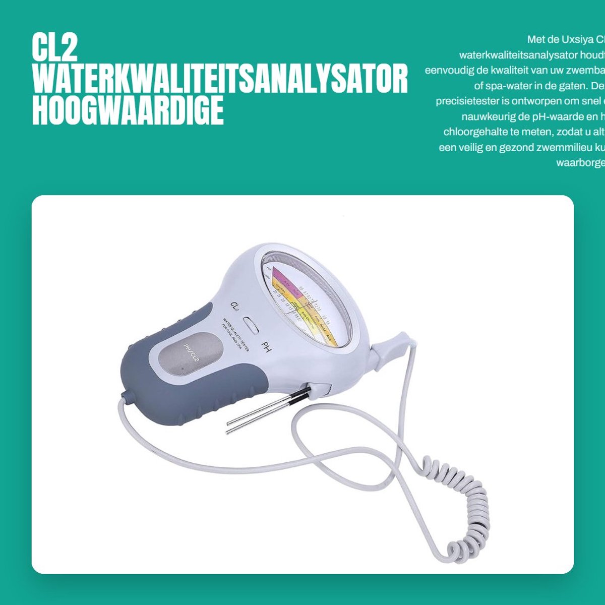 Dailygoods - CL2 Waterkwaliteitsanalysator - Hoogwaardige pH en Chloor Tester voor Zwembad en Spa