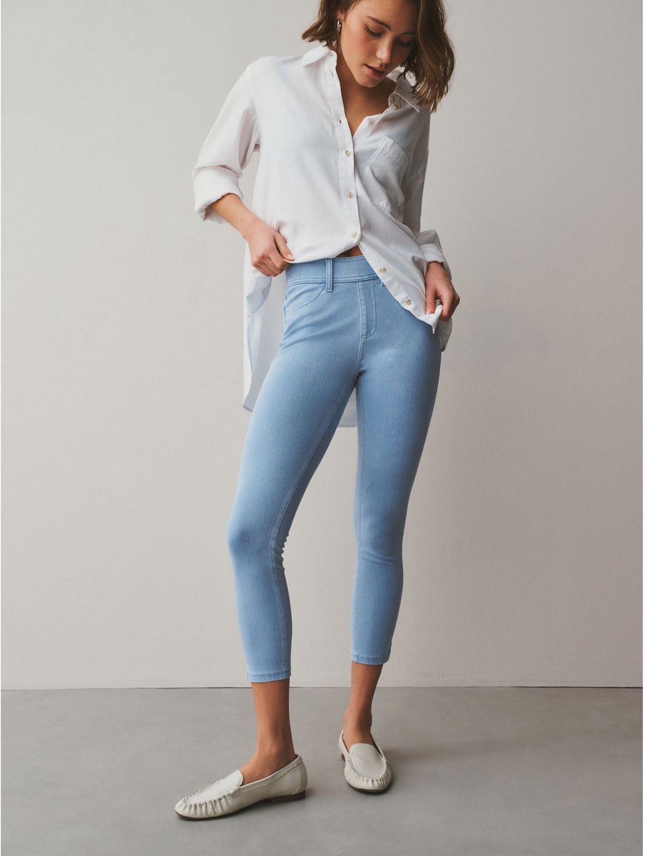 Next - Dames - Cropped jersey denim legging - Blauw