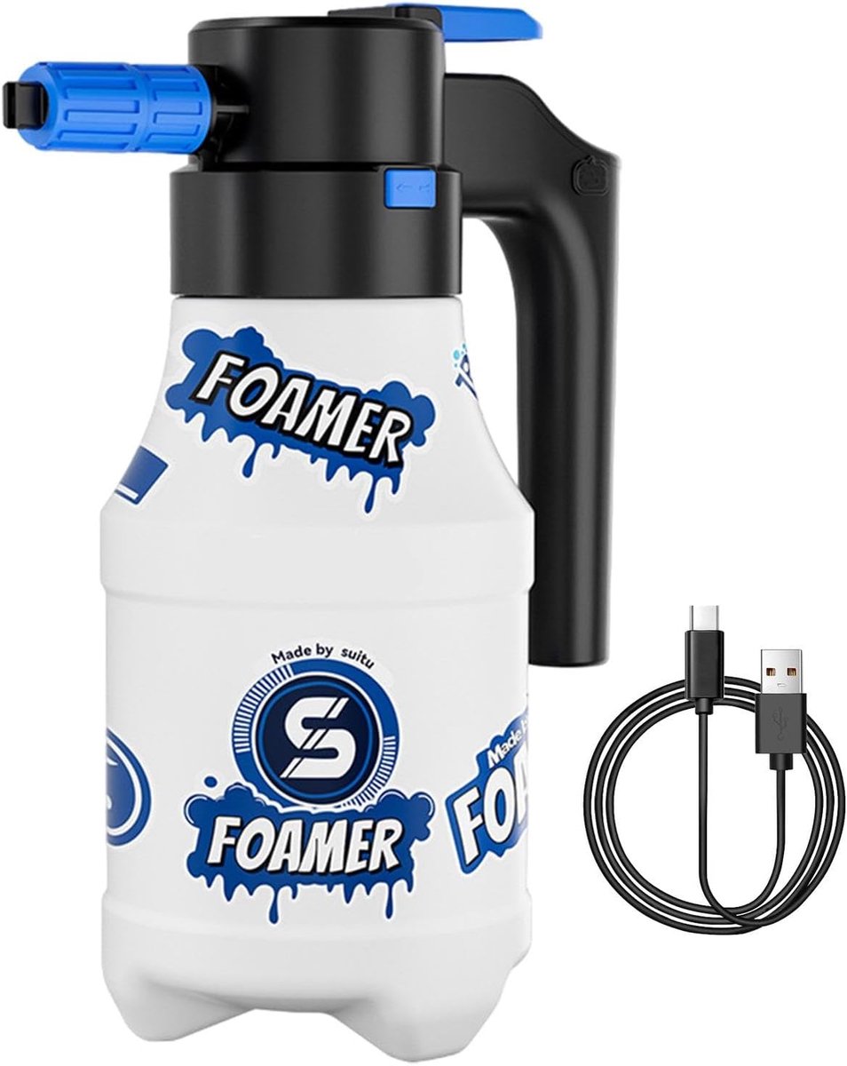 Schuimspuit Autowas - Schuimkanon Reiniger - Auto Reinigen - Elektrisch Zonder Pompen - 1.5 Liter - Wit