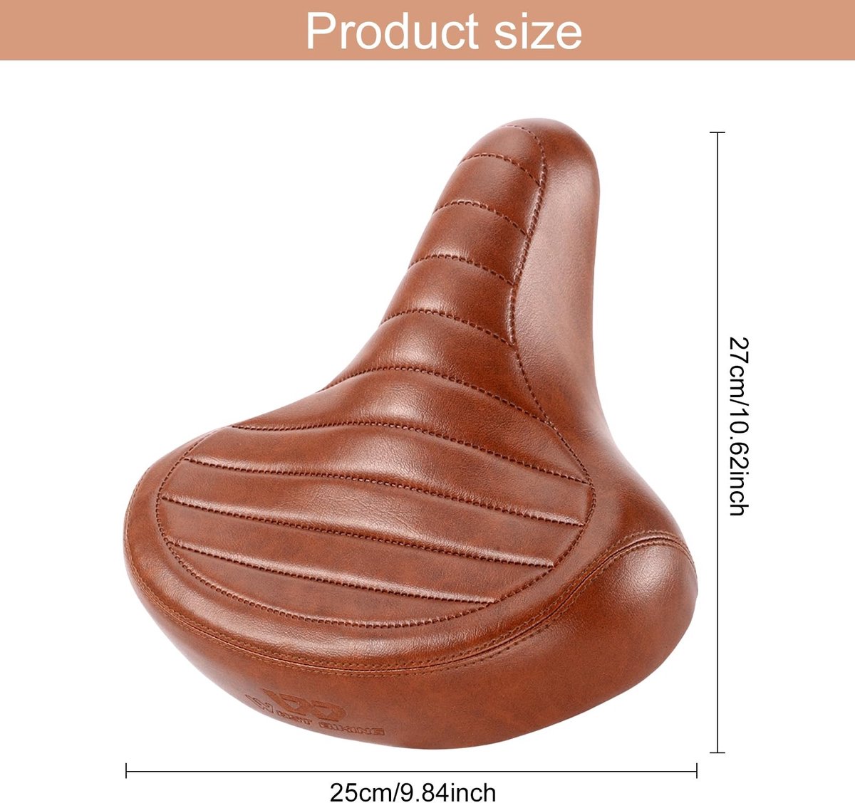 Dailygoods - Comfortabel fietszadel voor dames en heren, ergonomisch zacht fietszadel, vintage stijl, zacht gevoerd, universeel, geschikt voor de meeste hometrainers of straten, voor mannen en vrouwen