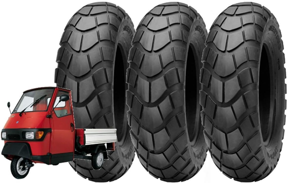 Scooter Banden Set - Motorbanden Piaggio Ape - Veilig Rijden - Verstevigd 8PR - 100/90-10 - Zwart