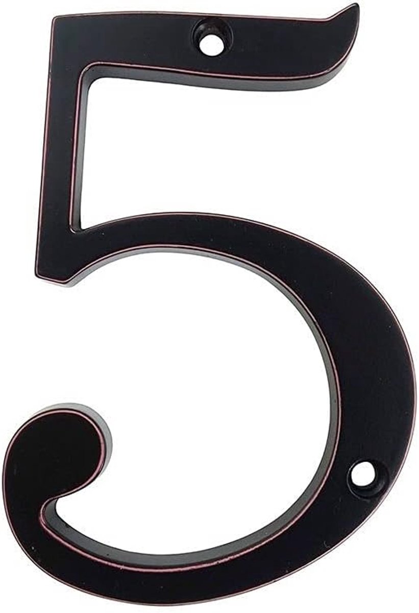 Huisnummer Bord - Adresbord Deur - Huis Markeren - Roestvrij Zink - 4 Inch Hoog - Zwart