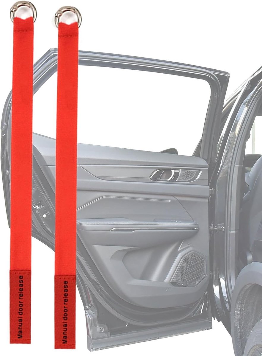 Autodeur Trektouw - Veiligheidsgreep Interieur - Moeiteloze Toegang - Ergonomisch Ontwerp - 14.5 x 11.7 cm - Rood
