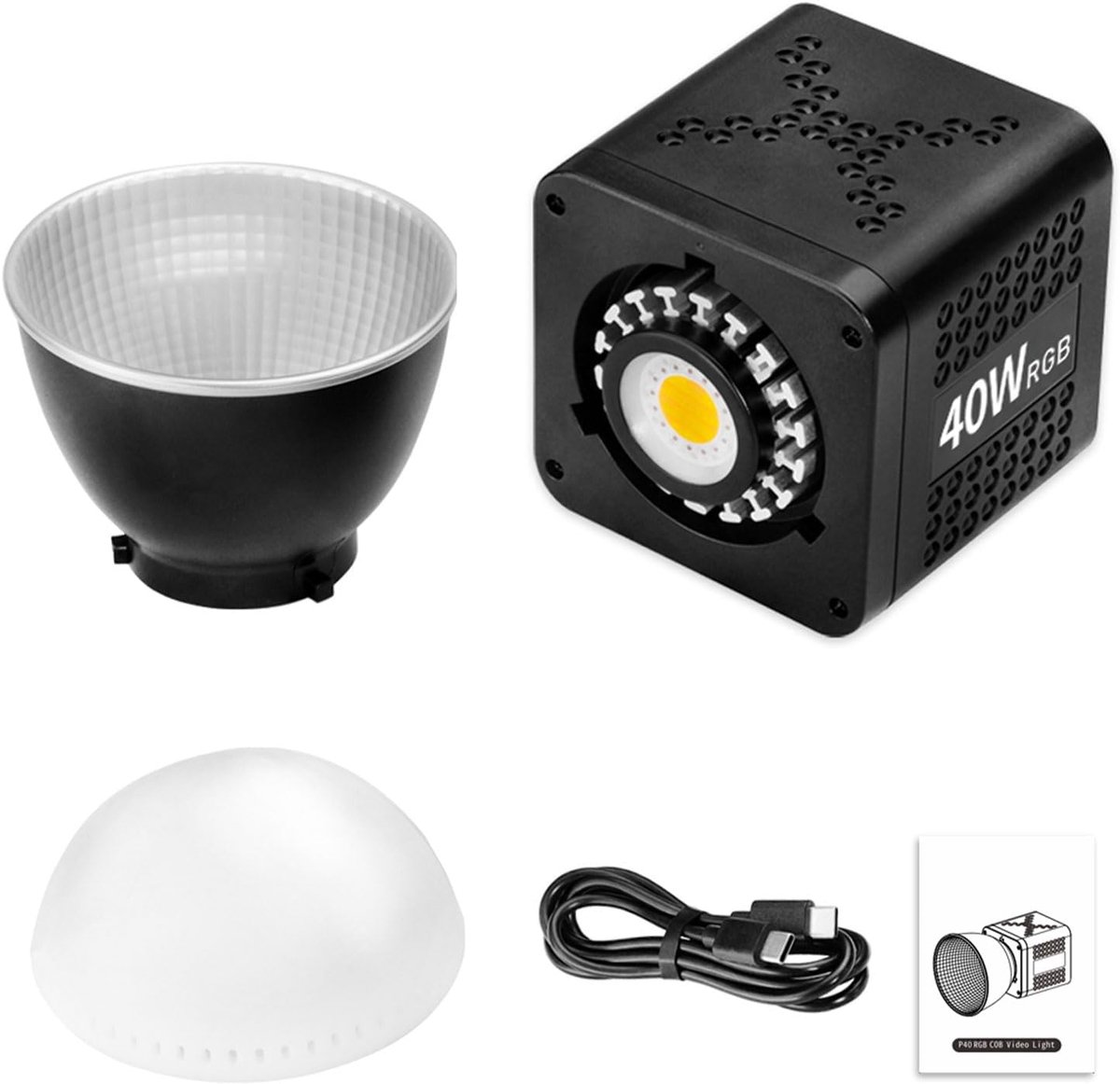 Draagbare Video Lamp - RGB Lamp Fotografie - Creatieve Verlichting - 20 Scene Modes - 40W - Zwart