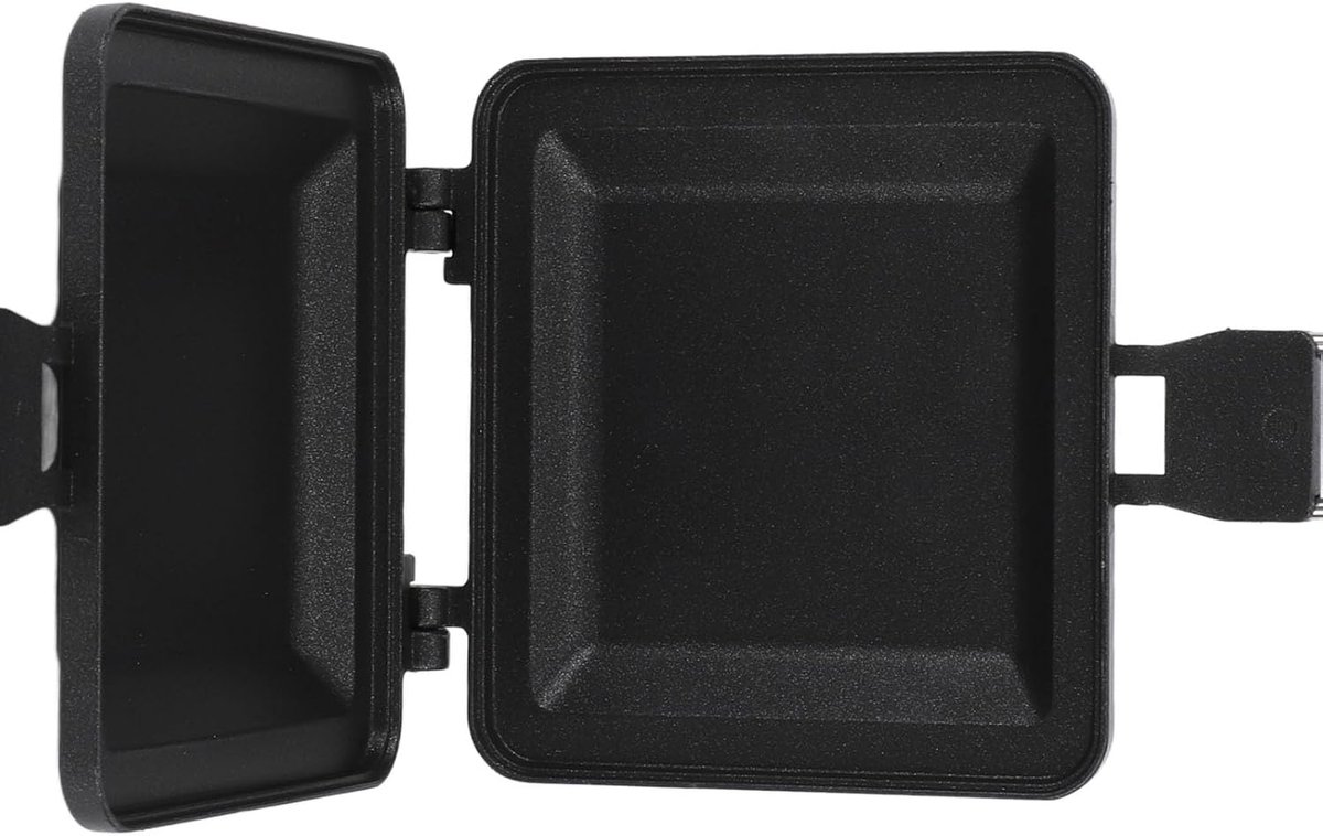 Opvouwbare Sandwichmaker Broodrooster Tosti-ijzer Buiten Koken Dubbelzijdig Verwarmen 20x15x5 cm Zwart
