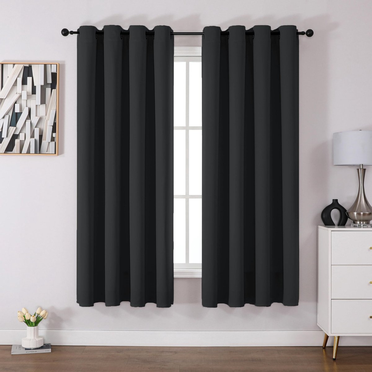 Dailygoods- Verduisteringsgordijn thermisch geïsoleerd - Set van 2 - H 175 x B 140 cm - Blokkeert 85%-95% licht - Wasbaar - Geschikt voor droger - Gordijnen