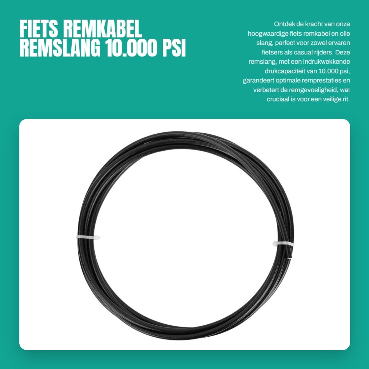 Dailygoods- Remkabel Hoogdruk - Remkabelset - Fietsolieslang 2 mm x 5