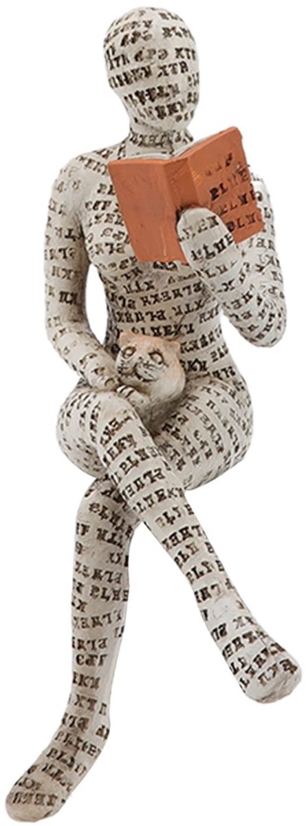 Dailygoods- Beeldje Vrouwelijke Lezende Figuur - Decoratie - Hars Sculptuur - Desktop Ornament - Duurzaam - Uitstekend Vakmanschap