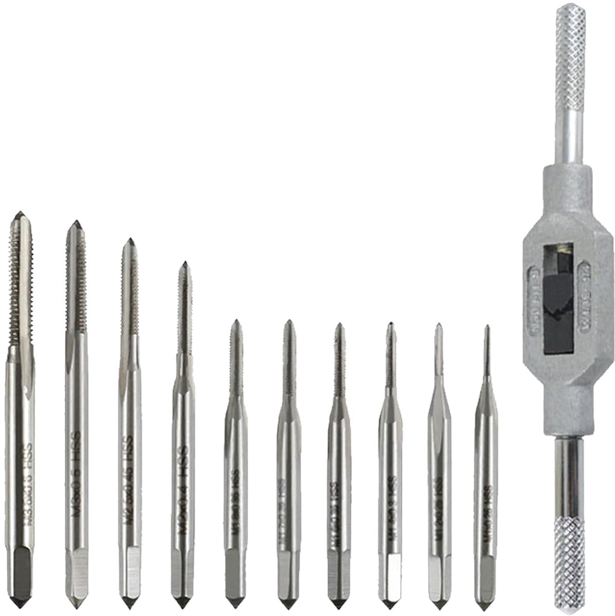 Draadsnijgereedschap Set - Precisie Tappen - Modelbouw Reparatie - Hoge Snelheid Staal - M1.0 tot M3.5 - Grijs