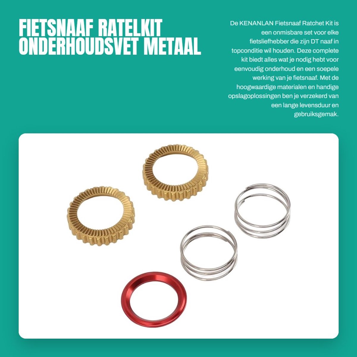 Dailygoods- Fietsnaaf Ratelkit Metaal - Aluminiumlegering - Onderhoudsvetkit - Ratel/veren - Opbergdoos - Stevig materiaal - Wielnaafratelset